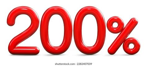 Number 200 Red Glossy 3d Isolated Stock Illustration 2282407039 ...