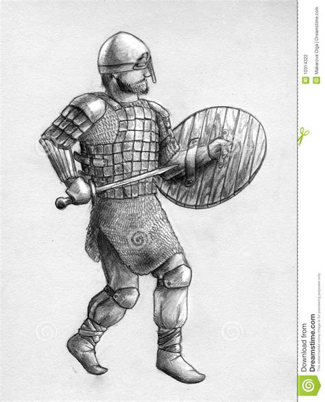 Viking Warrior In Scale Armor Stock Illustration - Illustration of ...