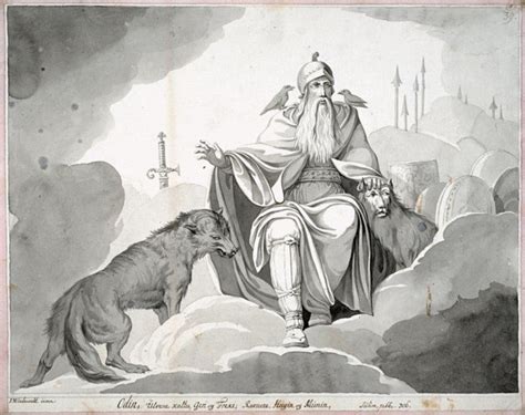 Odin with wolves & ravens by Johannes Wiedewelt, ca 1780 Drame, Odin ...