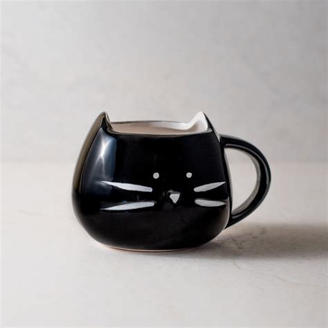 Black Cat Coffee Mug, Cute Gift For Cat Lovers At Ankit