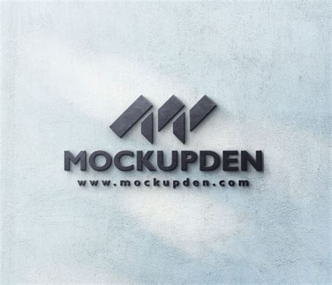 Free 3D Wall Logo Mockup PSD Template - Mockup Den