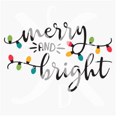 Lights String Merry And Bright - Calligraphy, HD Png Download ...