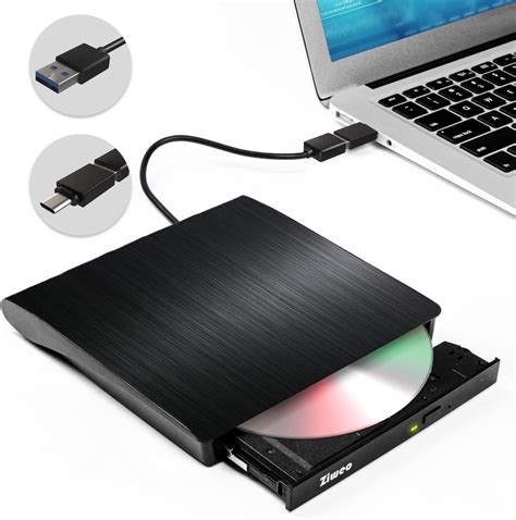 Portable External DVD Drive USB 3.0 Type-C CD Player for Laptop/Desktop ...