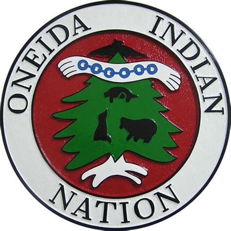 Oneida Indian Nation Seal & Emblem Mahogany Wooden Plaque