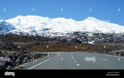 Mount Ruapehu, a ski resort in the North Island of New Zealand Stock ...