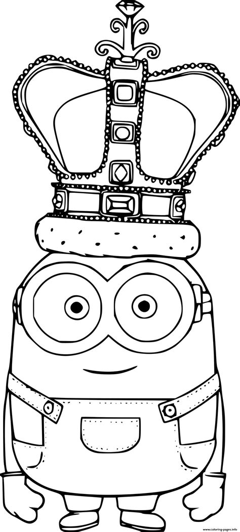 Bob Minion With The Crown Coloring page Printable