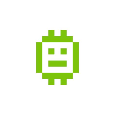 robot 8 bit pixel art icon vector isolated on white background. 6133102 ...