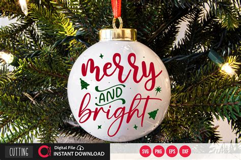 Merry and Bright Svg Graphic by Cut File · Creative Fabrica