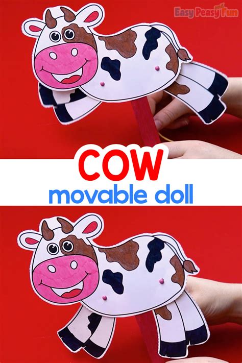 Movable Cow Paper Doll - Easy Peasy and Fun