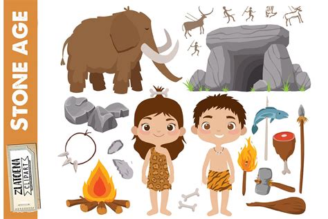 Prehistoric clipart Stone age clipart Ice age graphics (391833 ...