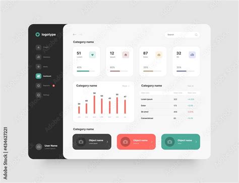 Dashboard design. Desktop app with UI elements. Use for web application ...