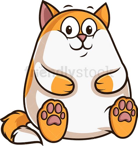 Fat Cat Cartoon Clipart Vector - FriendlyStock