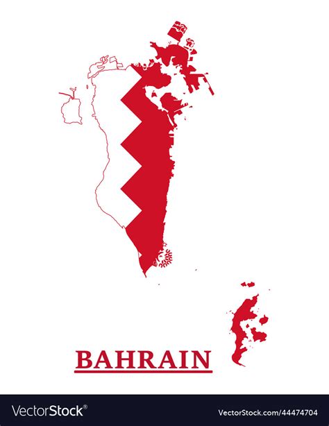 Flag Map Of Bahrain