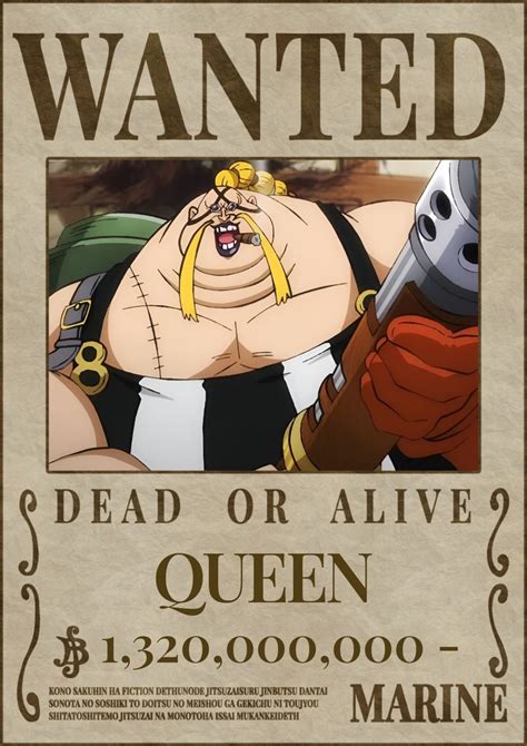 Queen wanted poster - One Piece | Gambar anime, Gambar