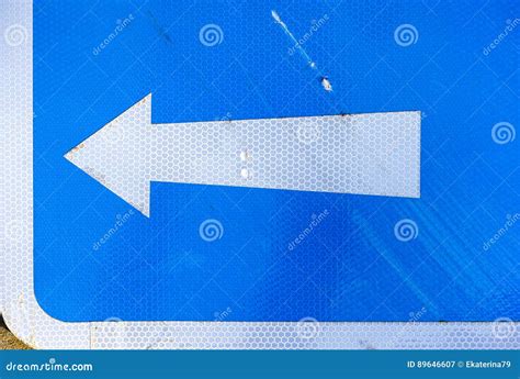 Left arrow on road sign stock image. Image of background - 89646607