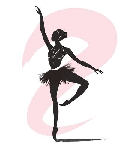 woman ballerina, ballet logo icon for ballet school dance studio vector ...