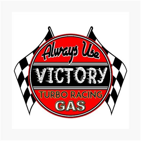 "Victory Racing Gas Fuel Vintage Auto Car Advertising Logo Hot Rods ...