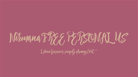 Nirmana FREE PERSONAL US Font : Download Free for Desktop & Webfont