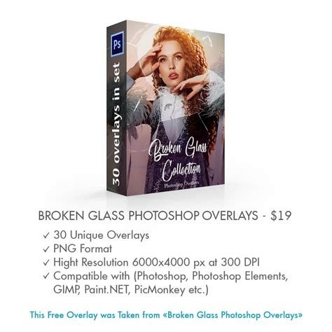 Broken Glass Photoshop Overlay, Photoshop Overlays, Photo Overlay ...