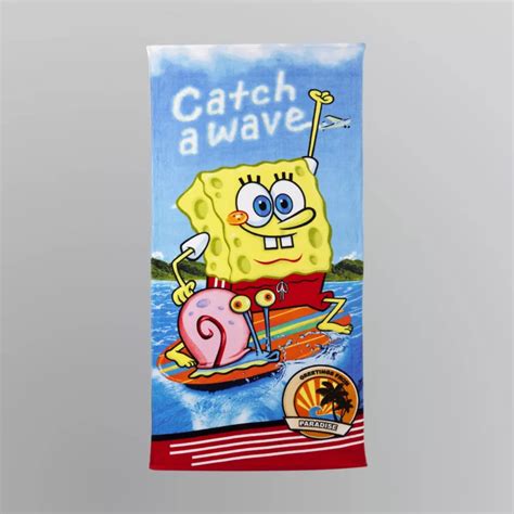 SpongeBob Catch a Wave Velour Beach Towel | Shop Your Way: Online ...