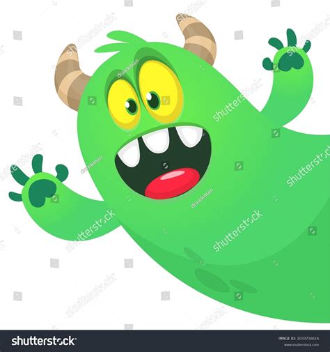 Funny Cartoon Smiling Monster Character Pop Stock Vector (Royalty Free ...