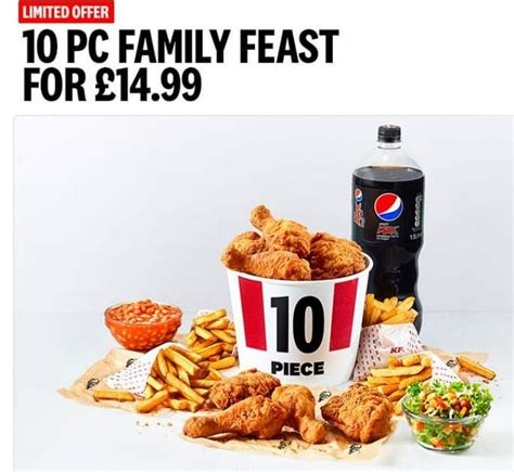 KFC 10 Piece Family Feast Only £14.99 Via App Until 5th March at KFC