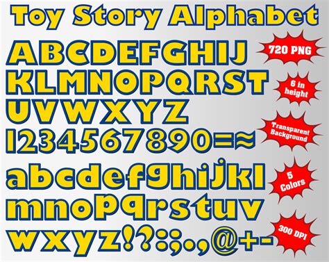 Toy Story Full Alphabet Numbers and Symbols 720 PNG 300 | Etsy