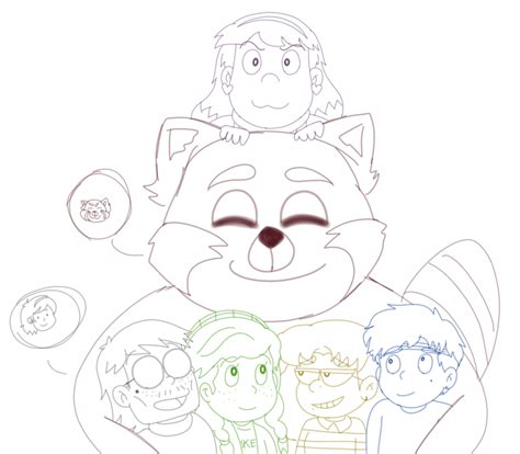 The Red Panda Group Hug Sketch by ShurikenPink on DeviantArt