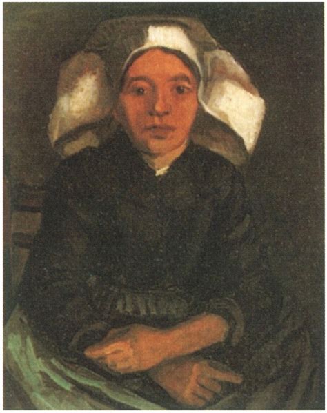 Peasant Woman, Seated with White Cap by Vincent Van Gogh - 416