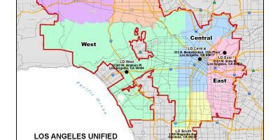 Los Angeles school district map - LA school district map (California - USA)