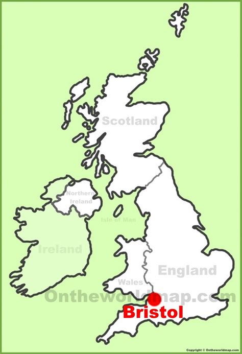 Bristol location on the UK Map - Ontheworldmap.com