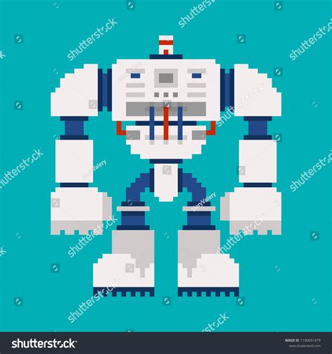 Robot Pixel Art 8 Bit Cyborg Stock Vector (Royalty Free) 1190051479 ...