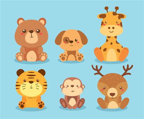 Cute Baby Animal Vector Vector Art & Graphics | freevector.com