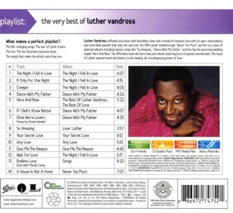 Luther Vandross Album: «Playlist: The Very Best of Luther Vandross»