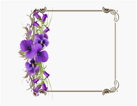 Purple Flower Border Clip Art