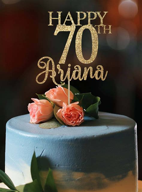 70th birthday cake topper any age cake topper happy 70th | Etsy