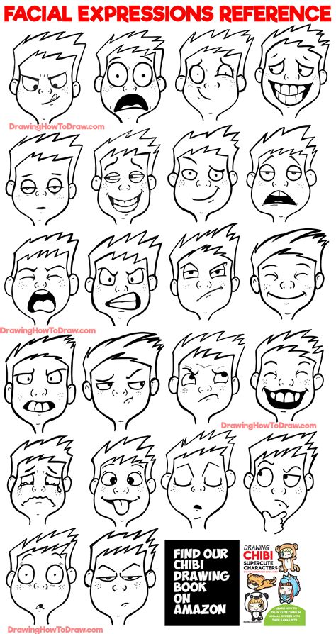 How To Draw Face Expressions Cartoon - Cartoon Drawing Facial ...