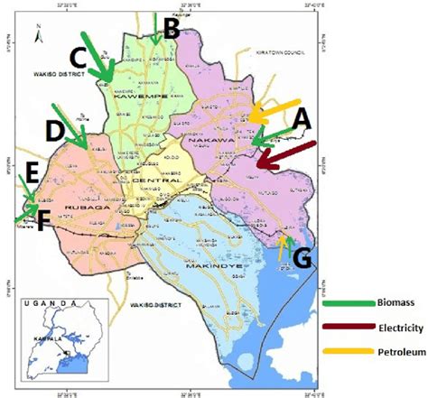 Energy flow map of Kampala. Background map of Kampala from KCCA [6 ...