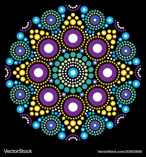 Mandala art australian dot painting design Vector Image