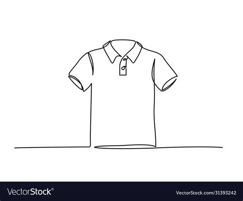 Continuous one line drawing t-shirt clothes Vector Image