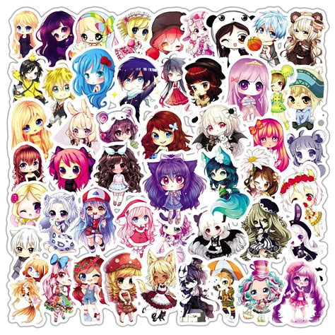 Buy Girl Cute Cartoon Anime Doll Laptop Stickers 50Pcs Pack, Water ...