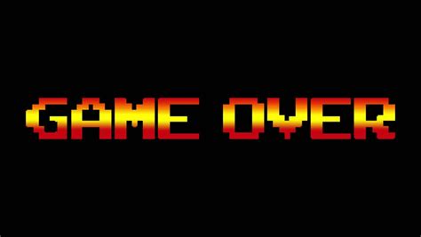 Game Over Insert Coin Arcade Retro Video Game Screen Animation Graphic ...