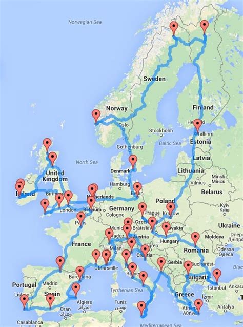 The Ultimate Road Trip Around Europe in One Cool Map