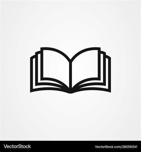 Book icon logo design Royalty Free Vector Image