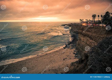 Sunset Cliffs San Diego California Stock Photo - Image of scenic, cove ...