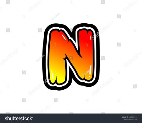 Intial Letter N Logo Graffiti Style Stock Vector (Royalty Free ...