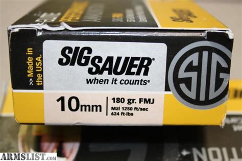 ARMSLIST - For Sale: Sig Sauer FMJ 10mm Ammo