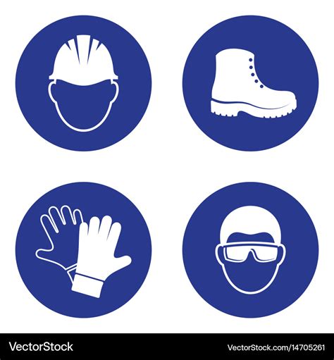 Mandatory health safety signs Royalty Free Vector Image