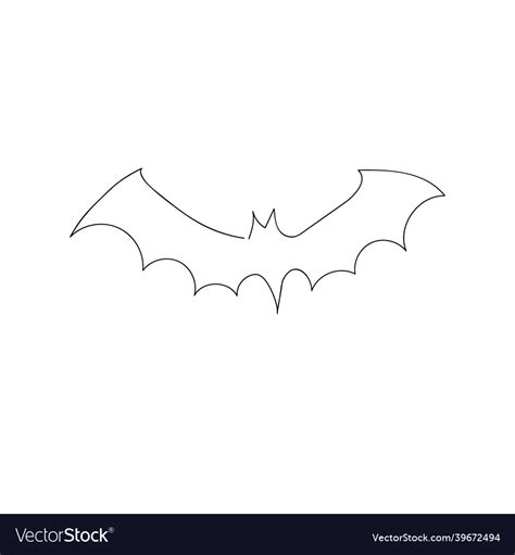 Vampire bat one line art continuous drawing Vector Image