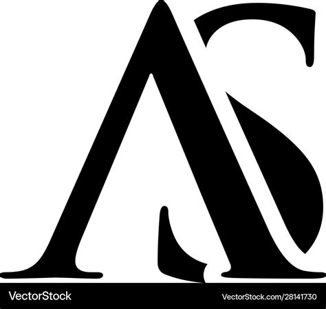 Initial as alphabet logo design template Vector Image